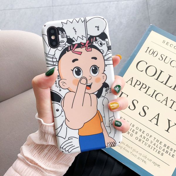

for iphone 11 pro xs max xr personality cartoon phone case 6 7 8 x plus creative frosted pc hard cell phone cases