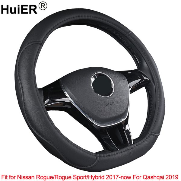 

d shape car steering wheel cover breathable pu leather for rogue sport hybrid 2017 2018 2019 qashqai 2019 braid cover