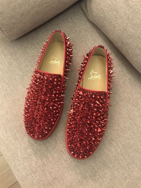 

fashion luxury red bottom shoes men's platform shoes red soles boots non-slip wear-resistant men's and women's casual shoes c, Black