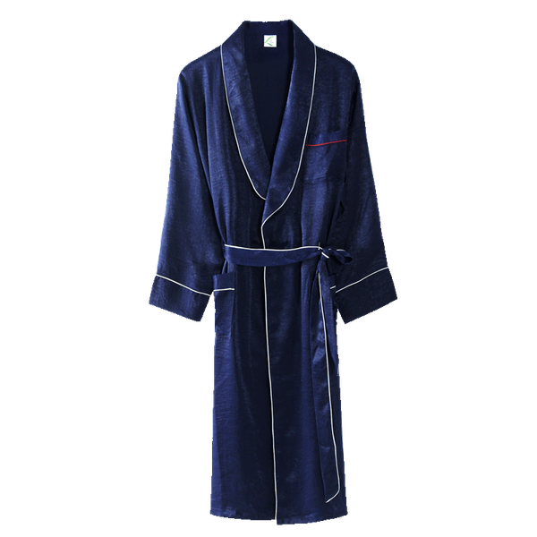 

royal blue long sleeve chinese men silk robes gown new male kimono bathrobe sleepwear v-neck nightwear plus size l xl xxl xxxl, Black;brown