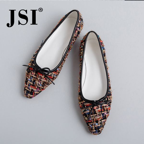 

jsi women shoes pointed toe slip-on microfiber ladies flats mixed colors butterfly-knot spring autumn basic women shoes jo363, Black