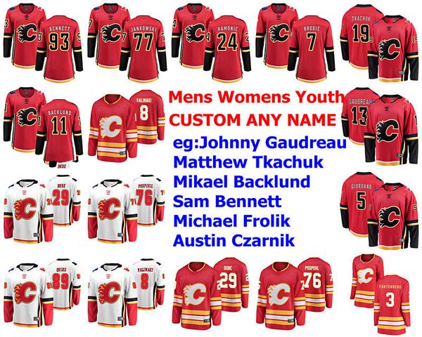 

calgary flames jerseys mark jankowski jersey lindholm sean monahan andrew mangiapane zac rinaldo ice hockey jerseys mens customize stitched, Black;red
