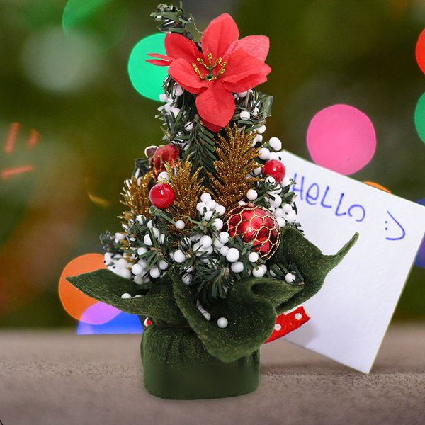 

20cm mini christmas tree decorations xmas tree ornaments for home party decor merry christmas table decor kids gift 2020