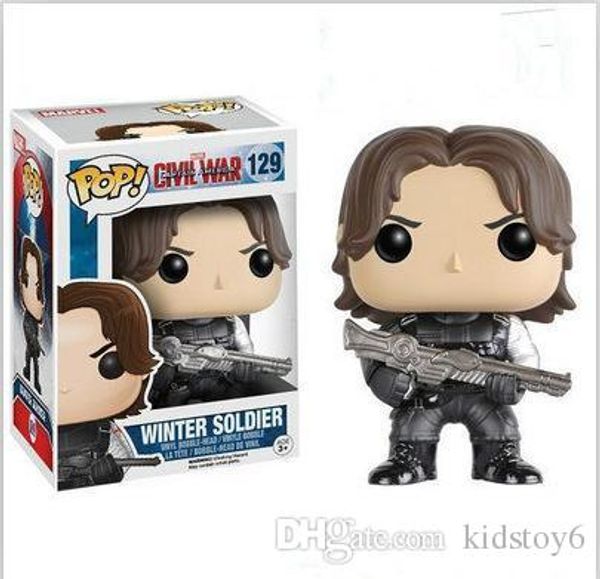 

brand new 2019 new style funko pop winter soldier vinyl action figure with box #129 gift toy for kids good quality gift