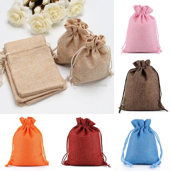 

burlap jute gifts bags for christmas plain vintage wedding xmas party favor candy gift package wrap bags 9 designs wx9-748