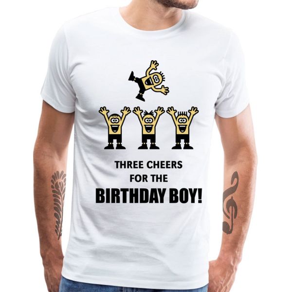 

birthday gift t-shirt men funny cartoon comics tees cheers for the birthday boy 100% cotton short sleeve t shirts oversize, White;black
