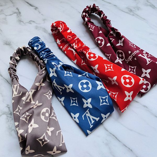 

4 colors women canday headbands fashion letter printed female hairbands chirstmas day gifts for girls sport hair bands