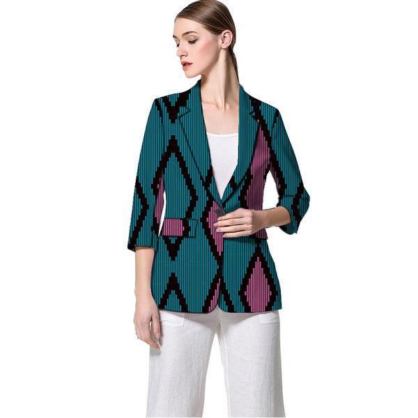 

dashiki print women's blazers fashion three quarter sleeve suit jackets custom made african party/wedding outfits for lady, White;black