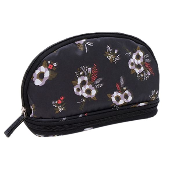 

portable cosmetic bag double layer travel makeup pouch bags circular woman make up bag