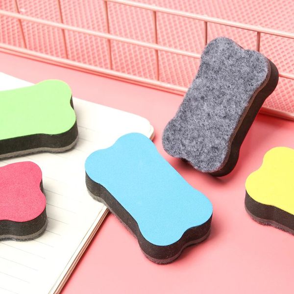 

5 pcs cartoon bone blackboard eraser magnetic white board erasers school office whiteboard marker cleaner tool stationery