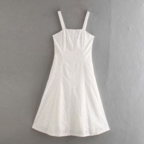 

2020 женщин моды выдалбливают вышивка белый ремень платье женщина назад молния ремень спагетти миди vestidos шикарные платья ds3838, Black;gray