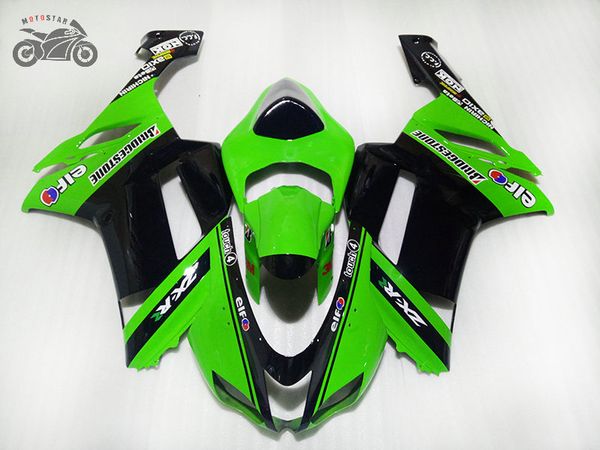 Пользовательские ваши собственные наборы обтекателей для Kawasaki 2007 2008 Ninja ZX6R 07 08 ZX 6R зеленый черный мотоцикл дорожные гонки обтекатели набор