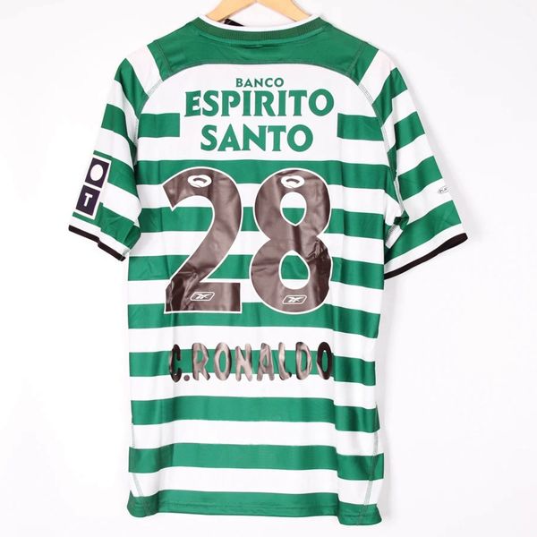 

retro sporting cp 2002/03 soccer jerseys ronaldo jardel vintage portugal football lisbon classic shirt lisboa kit, Black;yellow