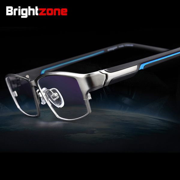 

brightzone fashion full rim ultra light-weighted flexible ip electronic plating metal titanium rim glasses men eyeglasses frame, Silver