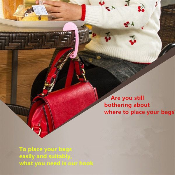 

mini portable plastic bag hook clothes purse bag hanger buckle device table chair desk brim hook handbag holder