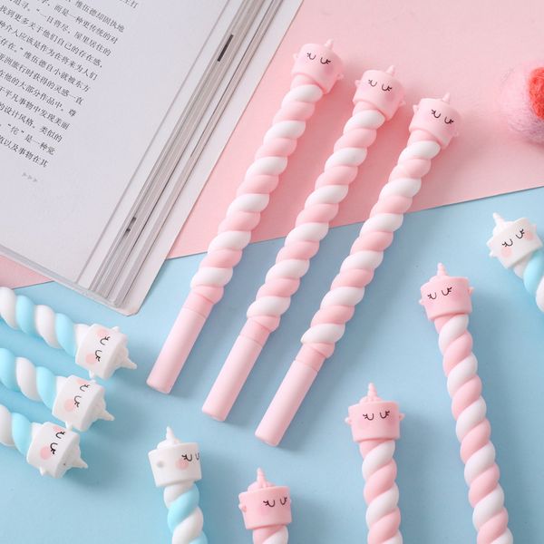

1шт милый торт единорог ручка kawaii нейтральные ручки 0.5 мм творческий твист гелевые ручки для детей девушка подарок школа канцелярские то