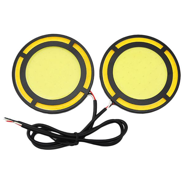 

2pcs car yellow+white cob led daylight bulb drl lamp daytime running fog light