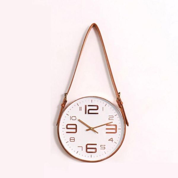 

nordic modern style mute rope hanging clock wall clock novel round silent decor for study office bedroom living room