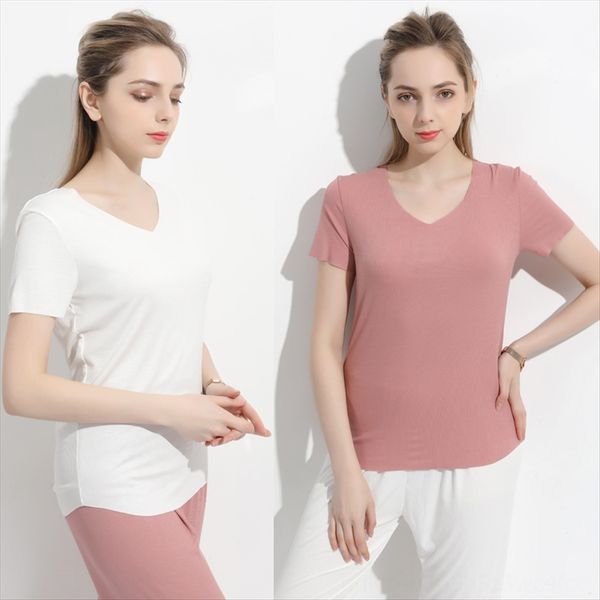 

2020 women's modal casual cut traceless base short-sleeved female t-shirt 2020 women's modal casual cut traceless base short-sleev, White