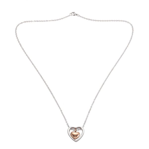 

double heart rose gold cremation urn necklace pendant funnel fill kit keepsake memorial ashes, Silver