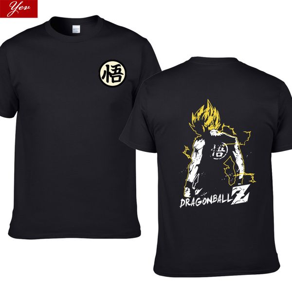

son goku tshirt men summer casual men t-shirt cotton multi color z beerus t-shirts japanese cartoon anime cloth, White;black
