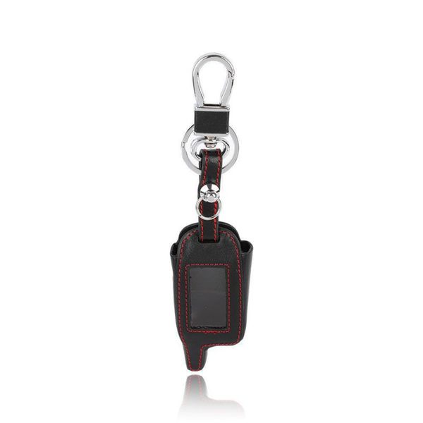 

starline a6 a9 lcd remote controller keychain leather cover for two way car alarm starline a6 a9 a8 key case holder