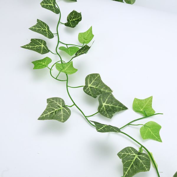 

5 pcs artificial 250cm leaves plastic plant vine wall hanging garden living room club bar decorated fake leaves green plant ivy
