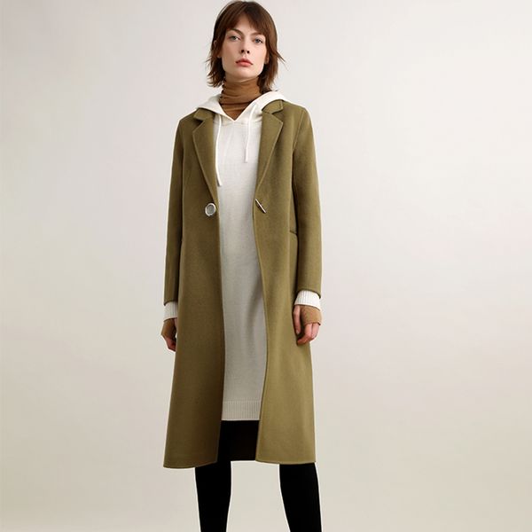 

women coat wool new winter office lady single button p602, Black