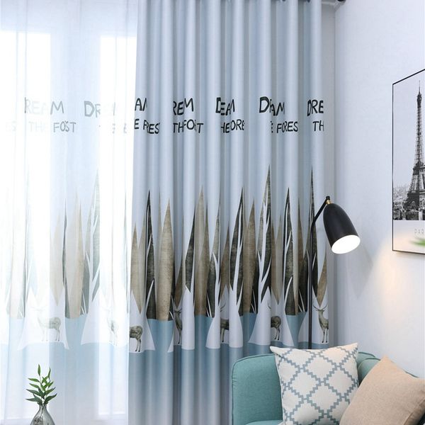 2019 Room Printing Valances Voile Door Window Curtain Panel