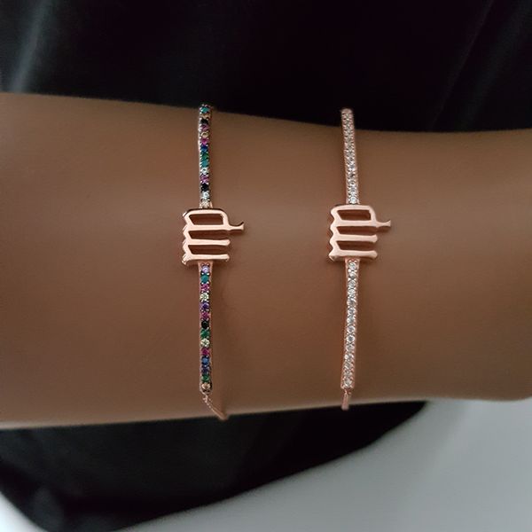

cuff virgo bracelet horoscope star sign 925 silver roese gold zodiac, White