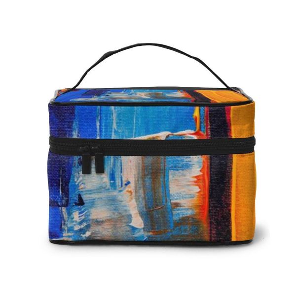 

a makeup bag wash bag receptacle cosmetic abstract painting (15
