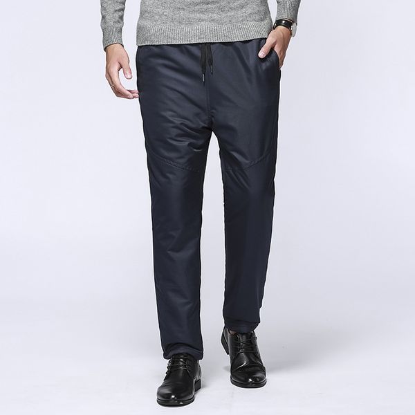 

2018 new style dad fall and winter clothes middle-aged athletic pants men's thick plus velvet loose-fit high-waisted casual pant, White;black