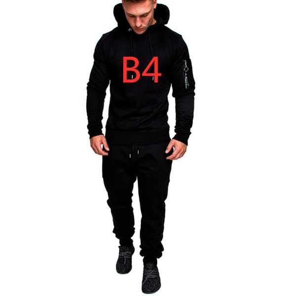 

b4 camouflage print any logo for men's set slim patchwork jacket 2pcs tracksuit sportswear hoodies sweatshirt pants jogger suit, Gray