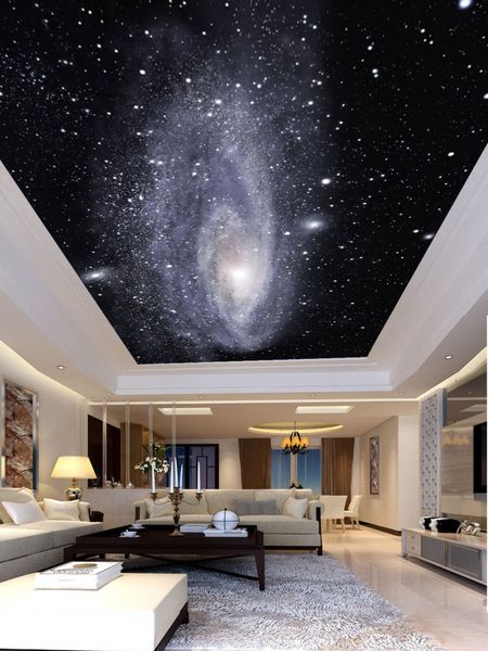 

потолок современные 3d фото обои звездное milky way wall papers главная интерьер декор гостиная лобби mural wallpaper