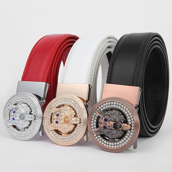 

men's super fiber leather embossed edge business animal belt head alloy buckle leather belt, Black;brown