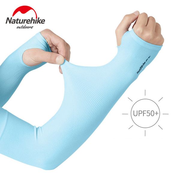 

naturehike for men women outdoor arm warmers upf50 uv protection cooling arm sleeves sunblock glove golf cycling driving fishing, Black;gray
