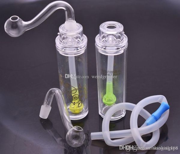 Großhandel billige Mini-Kunststoff-Dab-Ölbohrinsel-Bong Honeycomb Perc-Wasser-Ölbrenner-Bong mit 10-mm-Glasschale