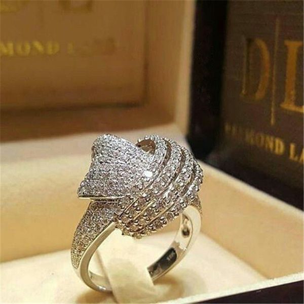 

18k gold color wrap around diamond ring fashion anillos engagement ring bague jewelry ring for women gemstone wedding bizuteria, Silver