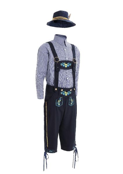 

2018 man oktoberfest costumes octoberfest bavarian beer party lederhosen costume good quality, Black;red