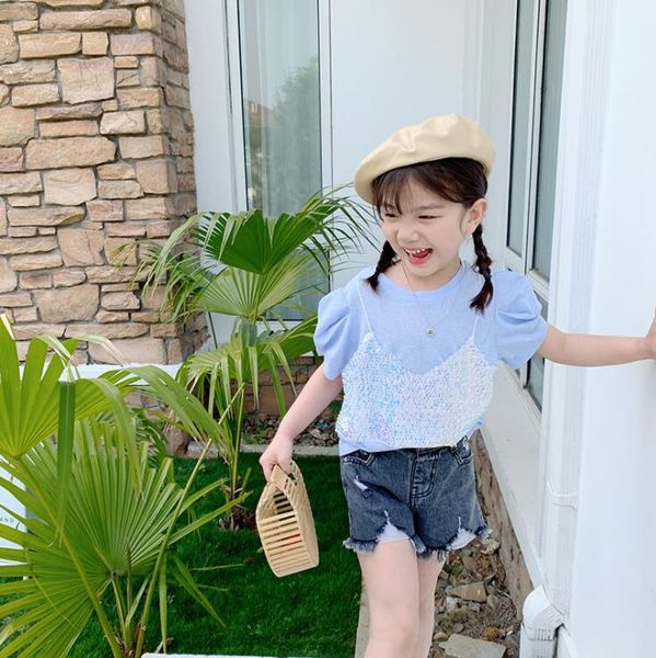 

2020 новй ил девђки локђна ђболка лео лопок мода девђки оп 2-7 qh189, Blue