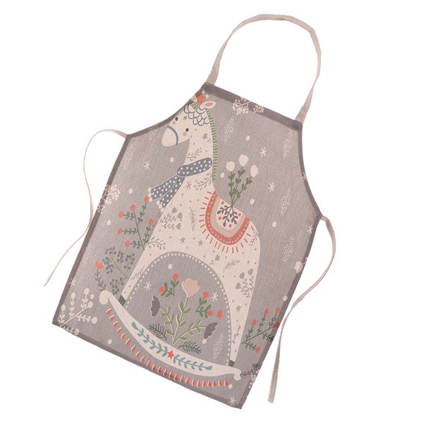 

house children aprons cotton & linen artists aprons with neck strap animal print child chef aprons for kids and adults, Black;pink