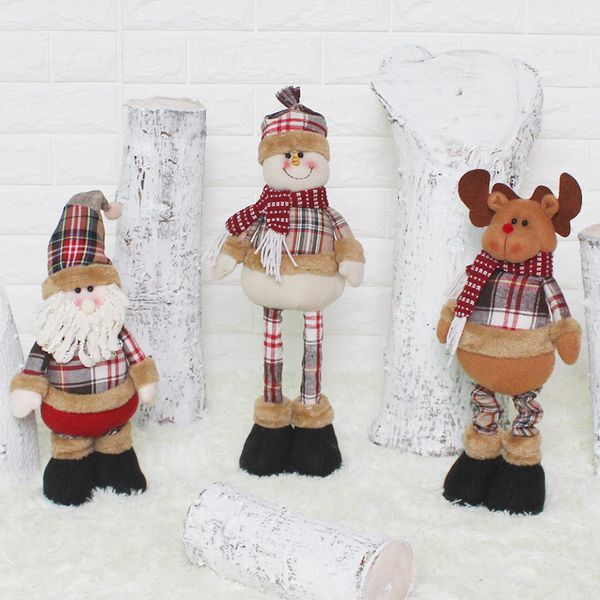 

christmas 2019 new dolls big size retractable santa claus snowman elk toys xmas figurines christmas gift for kids tree ornament