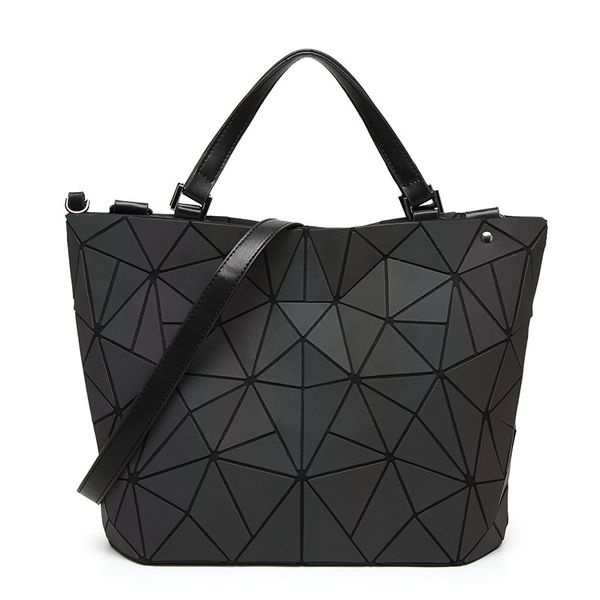 

women laser bucket bag geometry noctiluc diamond lattice baobao shoulder bags luminous pu tote bag lady big sequins shoulder