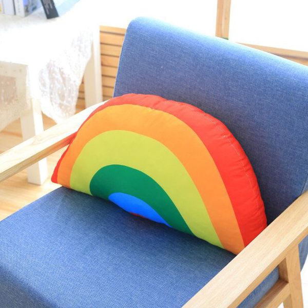 

soft half round series plush pillow stuffed rainbow smiley face& fruits toys cushion lovely kids doll waist pillow home decor