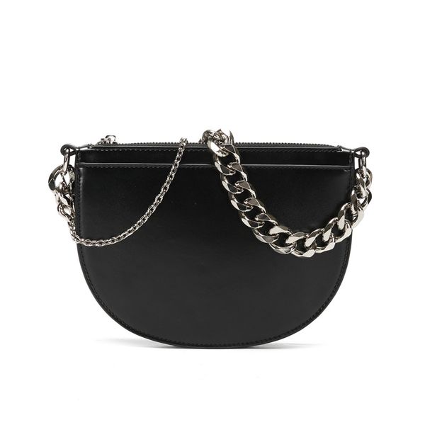 

2020 new cowhide thick chain semi-circular bag female messenger small bag tide handbags women bags