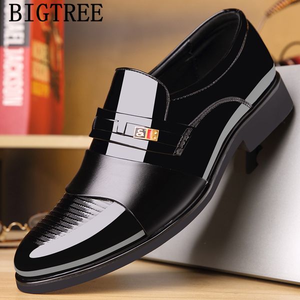 

elevator shoes for men mens wedding shoes coiffeur patent leather men formal luxury italian brand sepatu slip on pria bona, Black