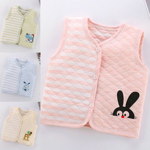 

brand new children vests cute infant baby girl boys vest soft warmer gilet winter kid waistcoat coat solid warm fashion 2019, Blue