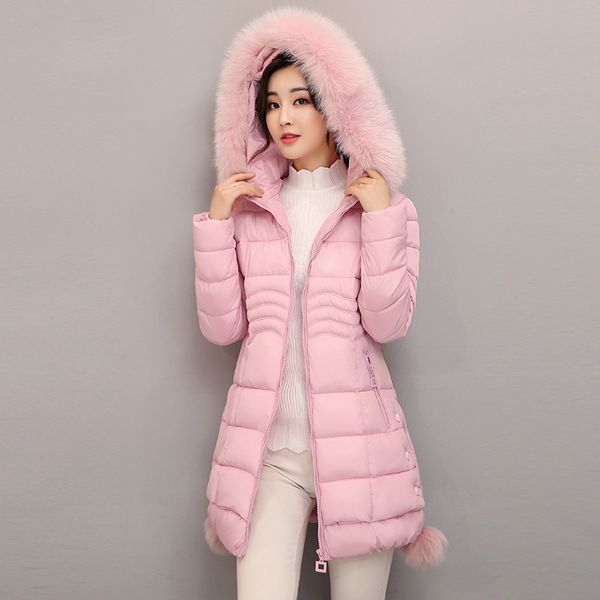 Women Ladies New Long Winter Thick Warm Padded FurHood Puff Parka//Coat//Jacket232