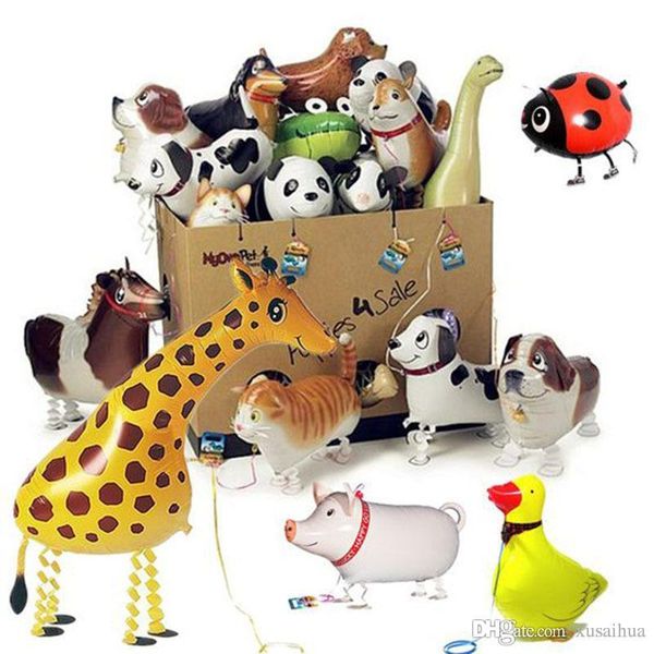

wholesale walking pet 10 animals mixed penguins aluminum foil balloon automatic sealing kids balloon toys gift birthday party supplies