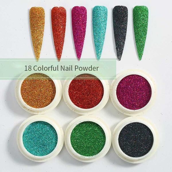 

6 коробок mix glitter nail art powder flakes set голографические блестки для маникюра лак для ногтей украшения блестящие советы, Silver;gold